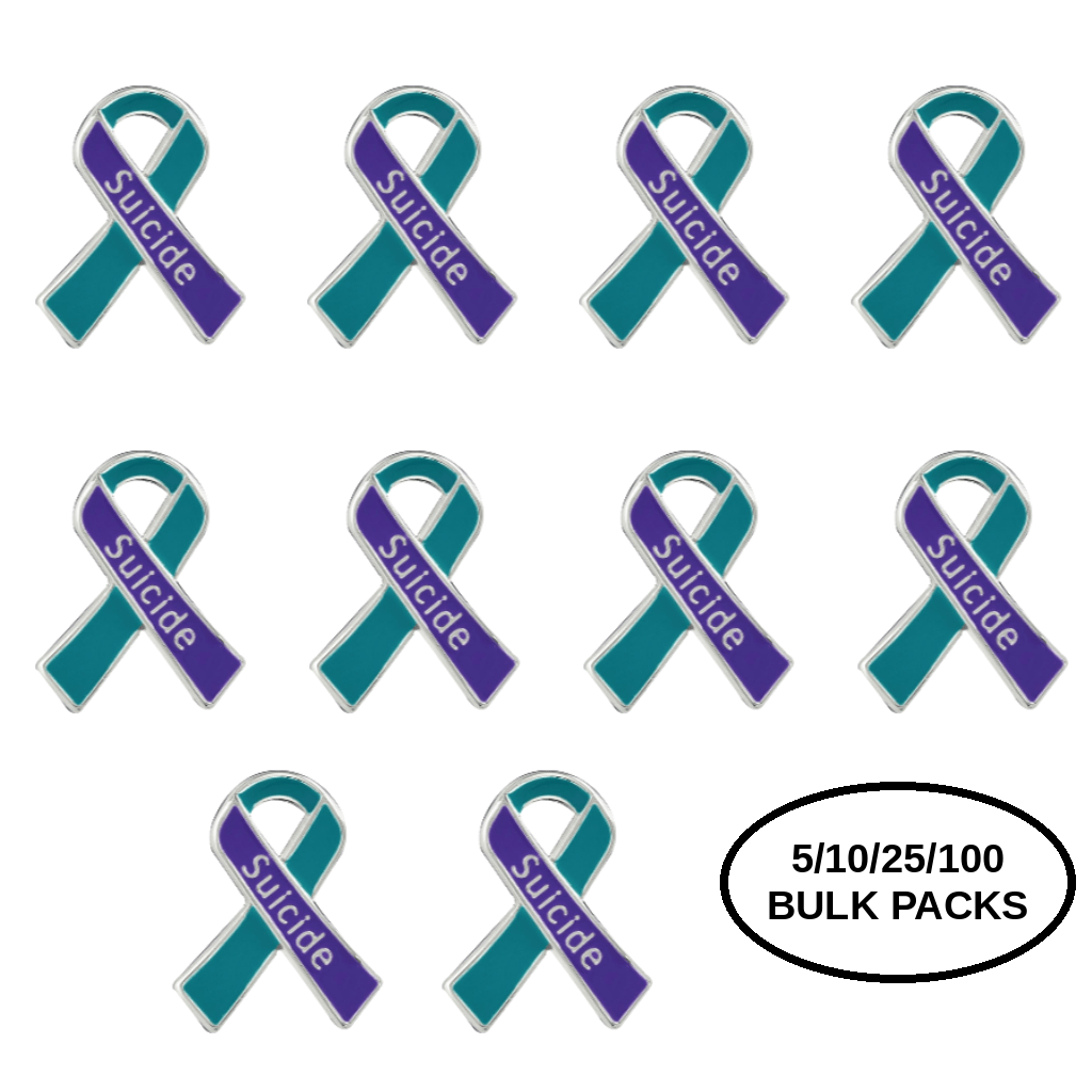 5/10/25/100 Pack Suicide Awareness & Prevention Ribbon Pins