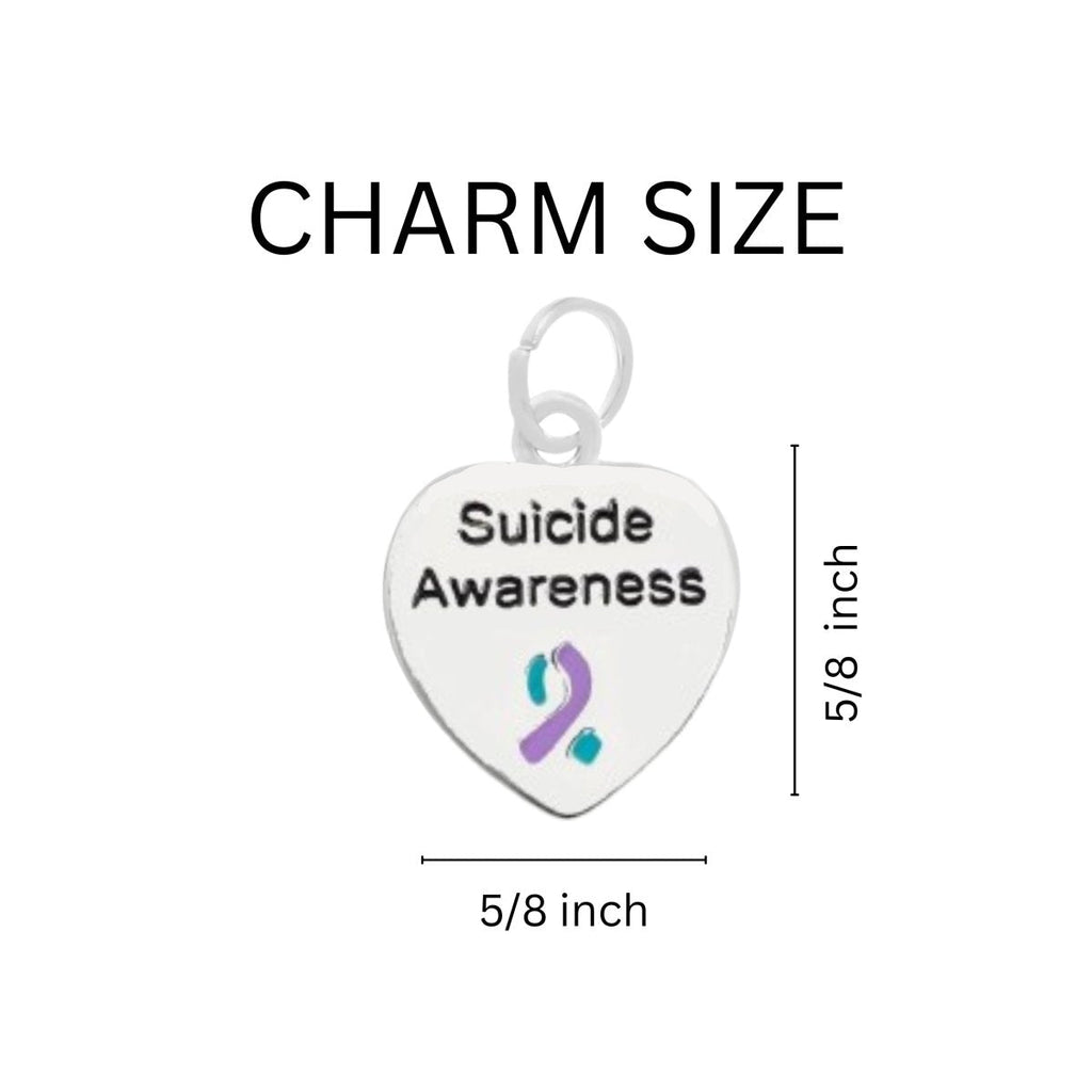 Suicide Awareness Teal & Purple Ribbon Bracelets