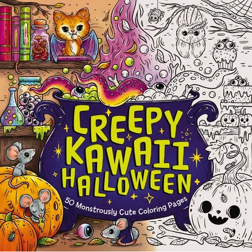 Creepy Kawaii Halloween: 50 Monstrously Cute Coloring Pages - Paperback